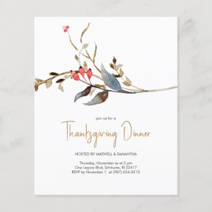 Invitations Élégantes De Thanksgiving Budget