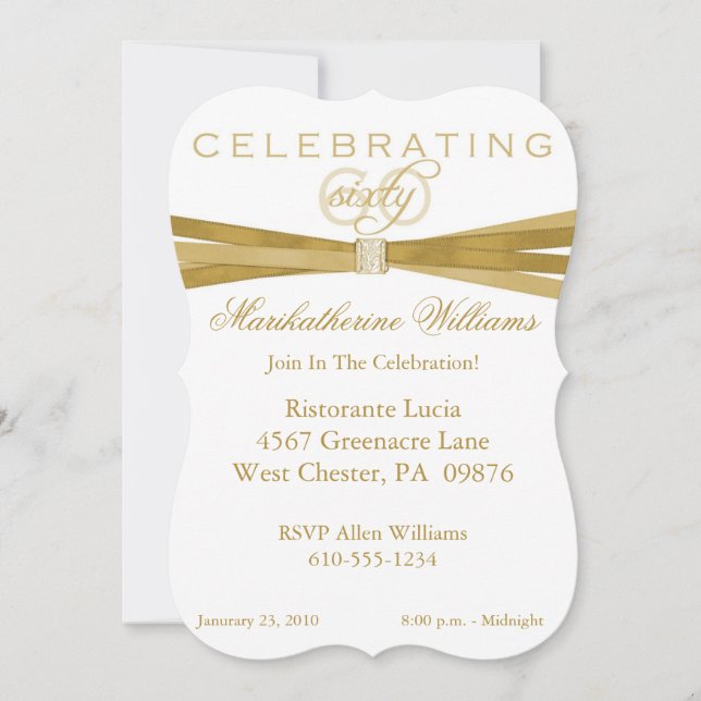 Invitations élégantes du 60e anniversaire (Devant)