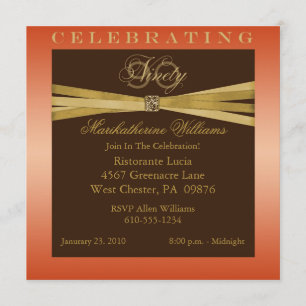 Invitations élégantes du 90e anniversaire