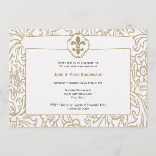 Invitations Élégantes Gold Fleur de Lis