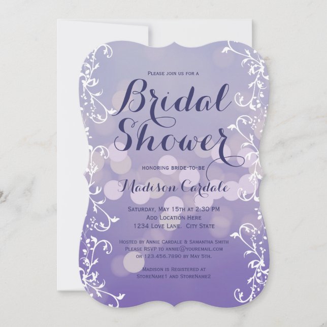 Invitations Élégantes Lilac Purple Bridal (Devant)