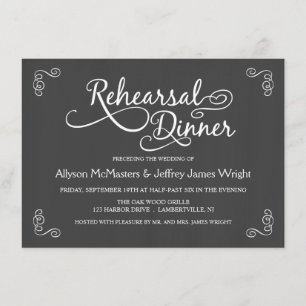 Invitations Élégantes pour le dîner de répétition 