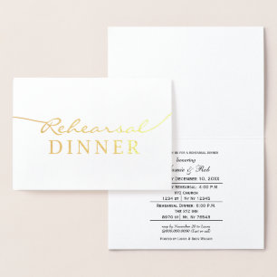 Invitations élégantes pour le dîner de répétition