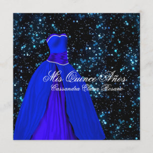 Invitations élégantes Royal Blue Quinceanera