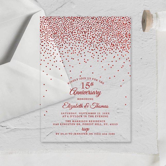 Invitations En Acrylique 15e anniversaire du Mariage de Ruby (Créateur téléchargé)
