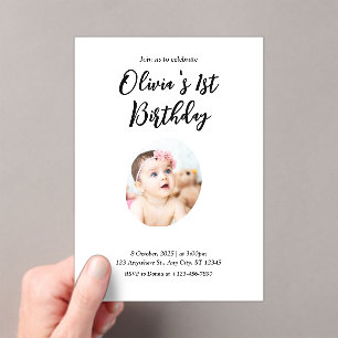 Invitations En Acrylique 1er anniversaire