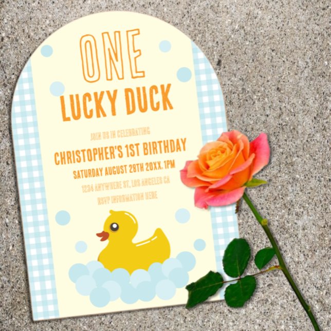 Invitations En Acrylique 1er anniversaire de Duck (Créateur téléchargé)