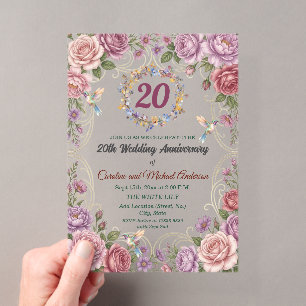 Invitations En Acrylique 20e anniversaire de mariage en Chine Nuits étoilée