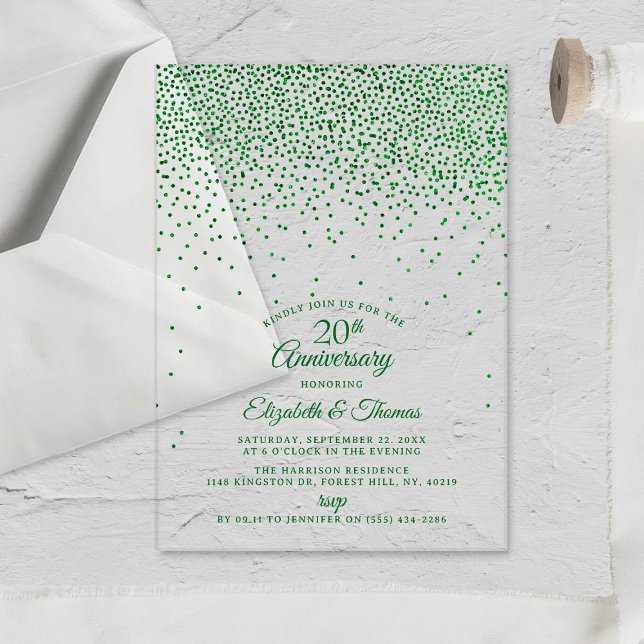 Invitations En Acrylique 20e anniversaire de mariage sous le signe de l'éme (Créateur téléchargé)