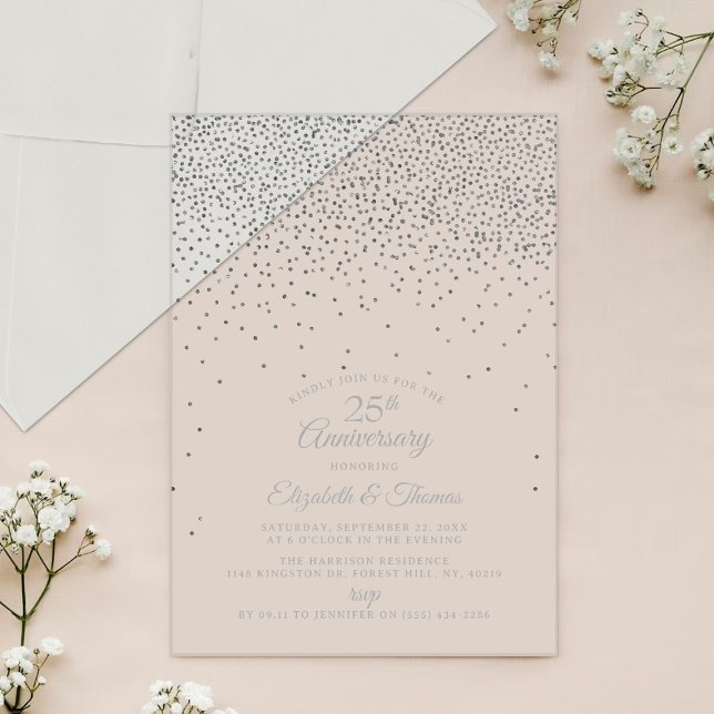 Invitations En Acrylique 25e anniversaire de mariage de argent (Créateur téléchargé)