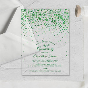 Invitations En Acrylique 35e anniversaire de mariage d'émeraude