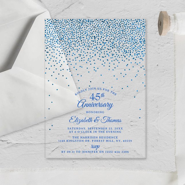 Invitations En Acrylique 45e anniversaire du Mariage Sapphire (Créateur téléchargé)