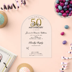 Invitations En Acrylique 50e anniversaire de mariage