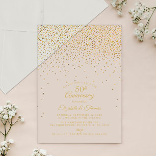 Invitations En Acrylique 50e anniversaire de Mariage d'or