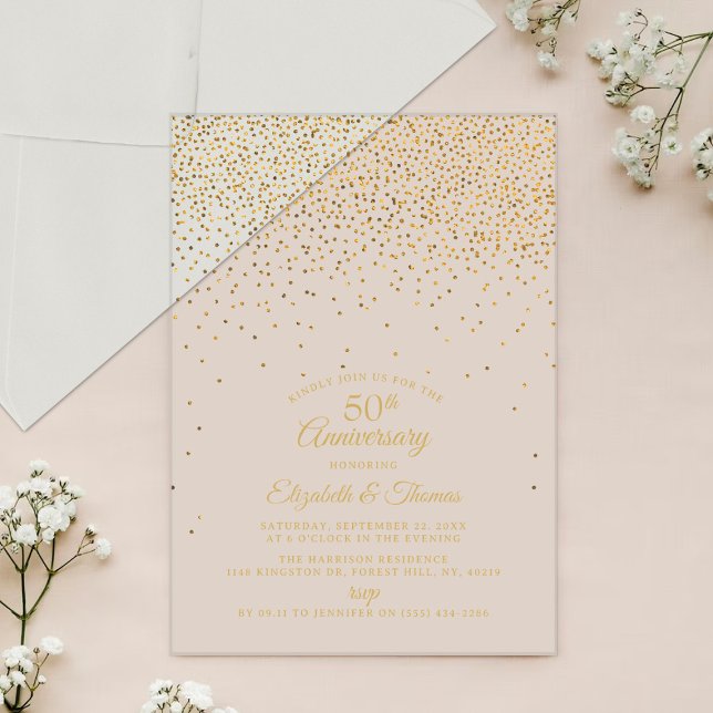 Invitations En Acrylique 50e anniversaire de Mariage d'or (Créateur téléchargé)