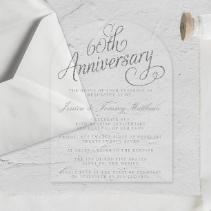 Invitations En Acrylique 60e anniversaire de mariage de diamant