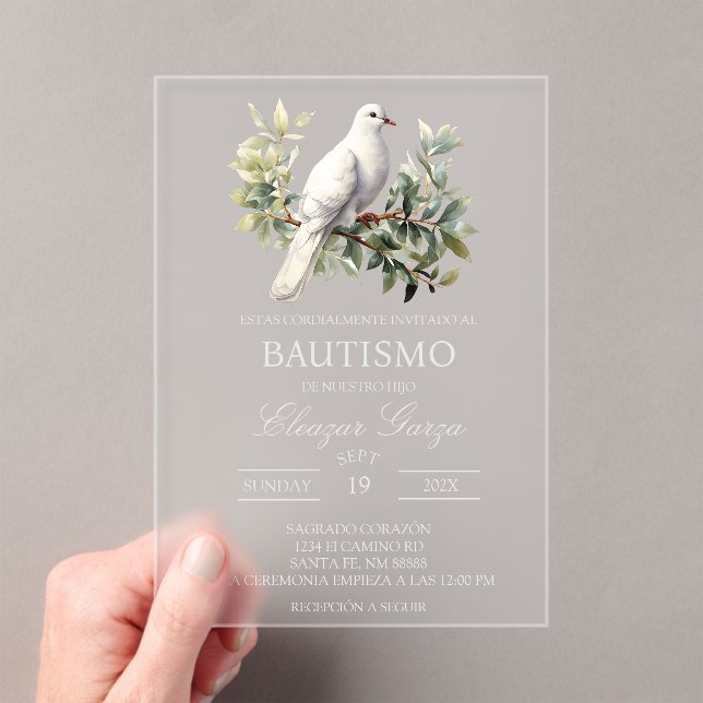 Invitations En Acrylique Acrylic baptism  (In situ (ordinateur de poche))