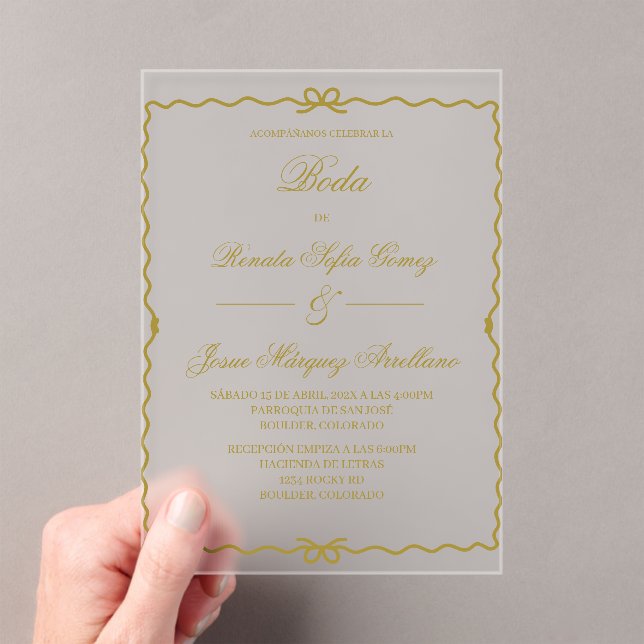 Invitations En Acrylique Acrylic Coquet wreath Spanish wedding   (In situ (ordinateur de poche))