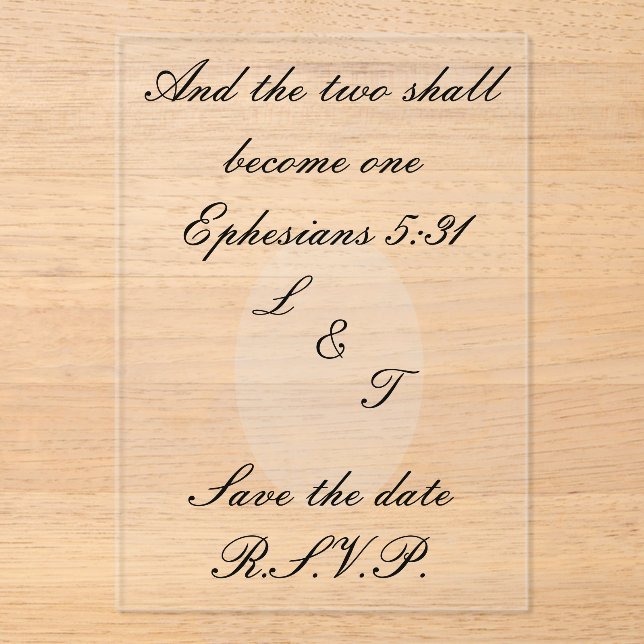 Invitations En Acrylique Acrylic invites (Recto)