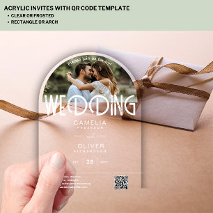 Invitations En Acrylique ACRYLIQUE Mariage photo Inviter l'ARCH minimal mod