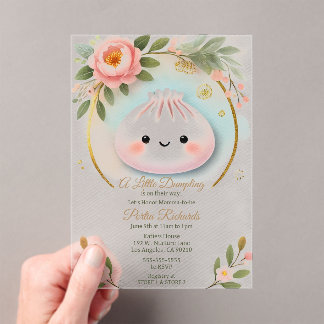 Invitations En Acrylique adorable petit Baby shower de dumping