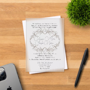 Invitations En Acrylique Airal Floral Motif Frosted Acrylique mer. Invitati