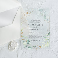 Airy Greenery Gold Leaf Botanical Modern Mariage
