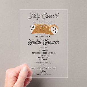 Invitations En Acrylique Alimentation italienne Saint Cannoli Fête des mari