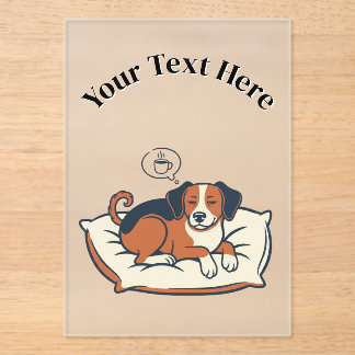 Invitations En Acrylique Alimenté par le café et les rêves de chien