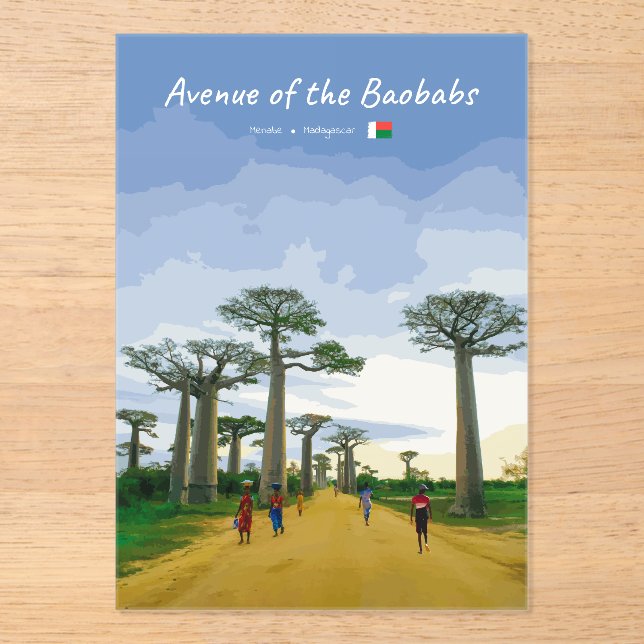 Invitations En Acrylique Allée des Baobabs, Madagascar - Paysage (Recto)
