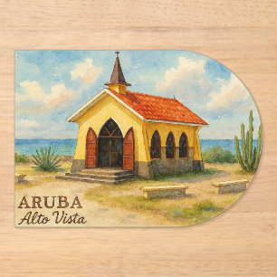 Invitations En Acrylique Alto Vista Aruba aquarelle