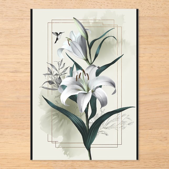 Invitations En Acrylique Amazon Lily Art - Style or & Scandi (Recto)