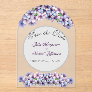 Invitations En Acrylique Ambiance romantique et poétique Pastel Lilac