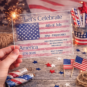 Invitations En Acrylique Amérique patriotique 1776 - 2026 Célébration du dr