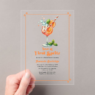 Invitations En Acrylique Amour à la Fête des mariées First Spritz