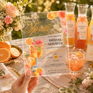 Invitations En Acrylique Amour à la première giclée de Shower de mariage à