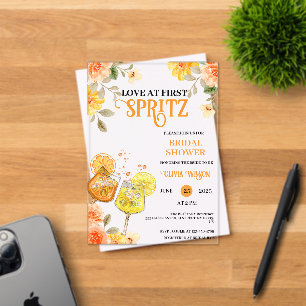 Invitations En Acrylique Amour au premier Spritz Floral Cocktail Shower de