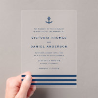 Ancre bleue marine moderne Mariage nautique