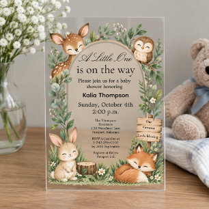 Invitations En Acrylique Animaux Boho de la Forêt Fête de Naissance Acryliq
