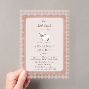 Invitations En Acrylique Animaux de la ferme aux moutons Fête d'anniversair
