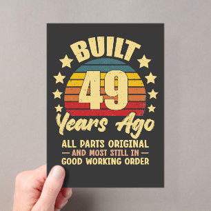 Invitations En Acrylique Anniversaire 49 ans Vintage Construit il y a 49 an