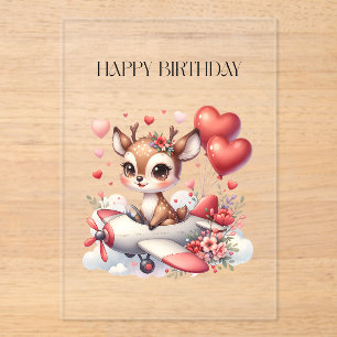 Invitations En Acrylique Anniversaire de Deer Pilot