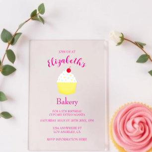 Invitations En Acrylique Anniversaire de fabrication de Cupcake