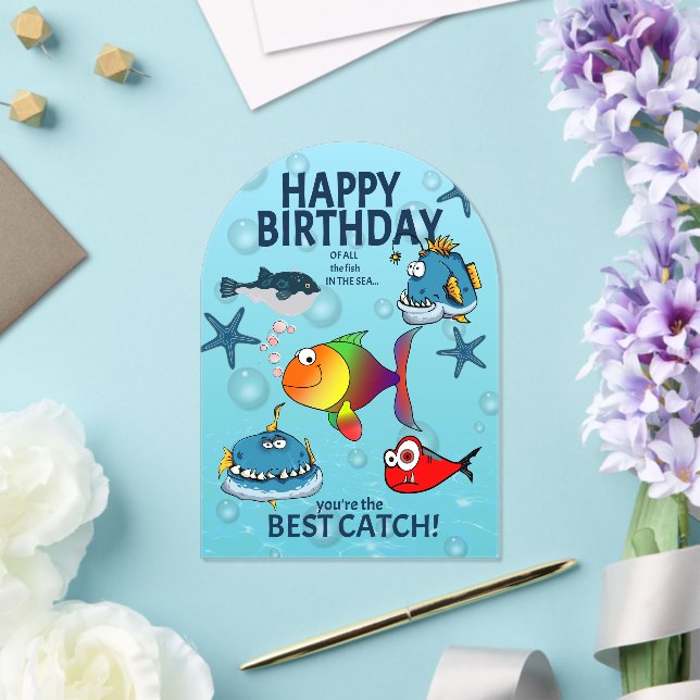 Invitations En Acrylique Anniversaire de Poisson Drôle (Insitu (Mariage))
