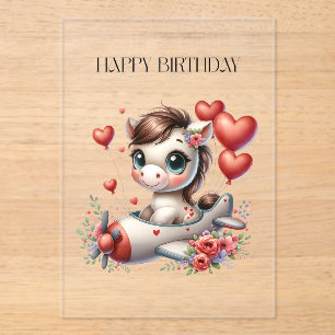 Invitations En Acrylique Anniversaire de Pony Pilot