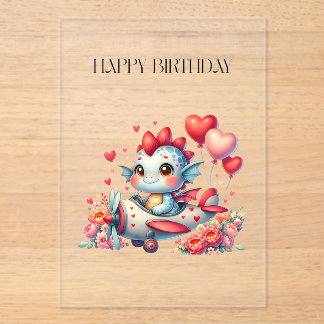 Invitations En Acrylique Anniversaire du pilote de dragon