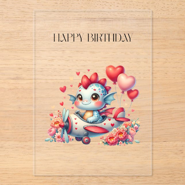 Invitations En Acrylique Anniversaire du pilote de dragon (Recto)