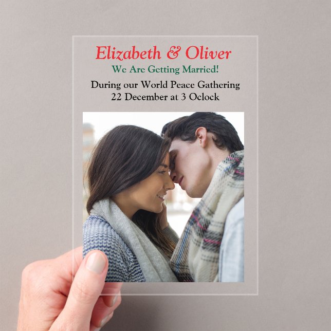 Invitations En Acrylique Apprendre la réunion de Noël de la paix (In situ (ordinateur de poche))