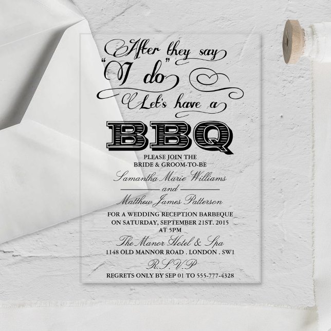 Invitations En Acrylique Après qu'ils disent oui, faisons un BBQ! (Créateur téléchargé)