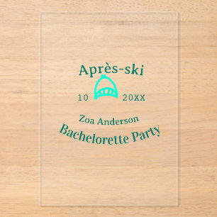 Invitations En Acrylique Après-ski enterrement de vie de jeune fille chapea